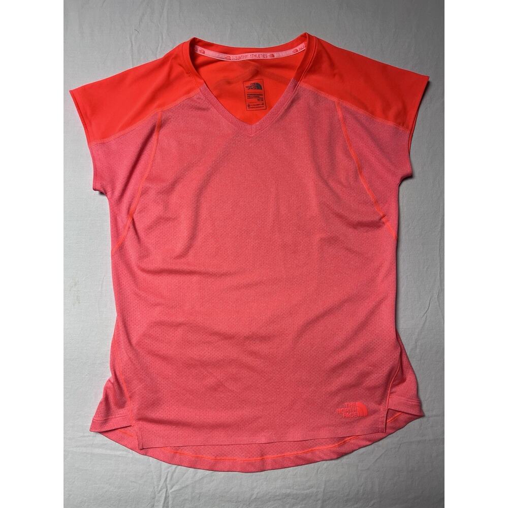 North Face Flash Dry-XD Women’s Medium Neon, Running Athletic V-Neck Shirt